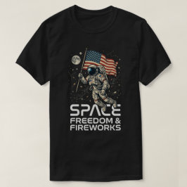 camiseta del 4 de julio: gráfico de astronauta Lib