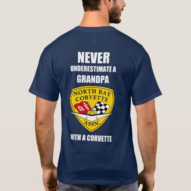 Camiseta del abuelo del Corvette de North Bay (Reverso)