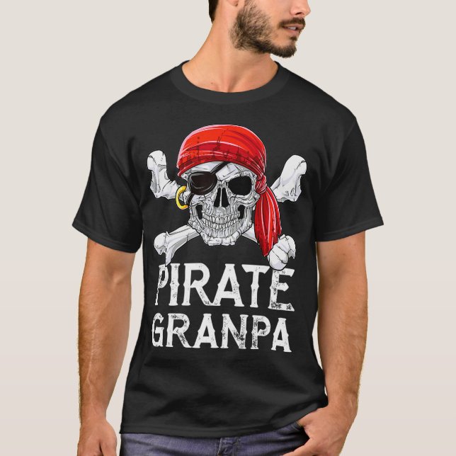 Camiseta del abuelo del pirata Jolly Roger Flag Sk (Anverso)