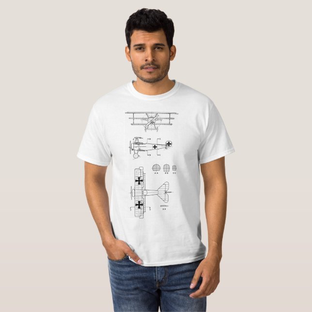 Camiseta del aeroplano de Dreidecker de Fokker (Anverso completo)