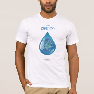 Camiseta del agua de la tierra del ahorro