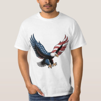 Camiseta del águila americana en vuelo