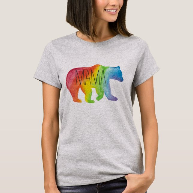 Camiseta del ajuste cómodo de mamá Bear Family (Anverso)
