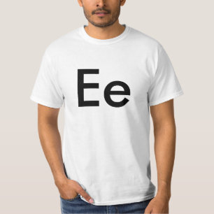 Camiseta del alfabeto de la letra de EE