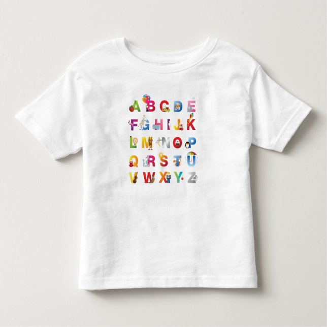 camiseta del alfabeto del niño (Anverso)