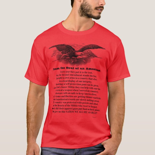 Camiseta Del alma de un rojo estadounidense (Anverso)