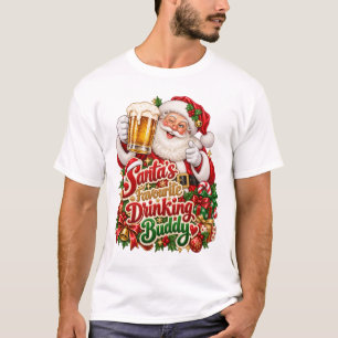 Camiseta del amigo bebedor favorito de Santa