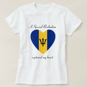 Camiseta del amor de la bandera de Barbados