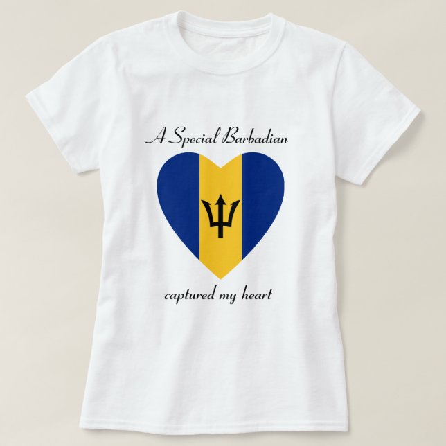 Camiseta del amor de la bandera de Barbados (Diseño del anverso)