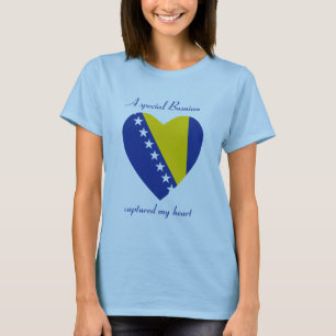 Camiseta del amor de la bandera de Bosnia y