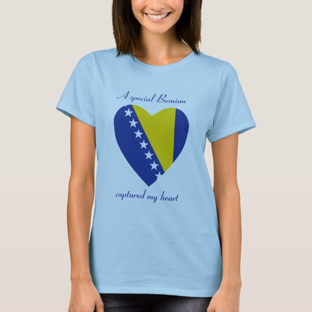 Camiseta del amor de la bandera de Bosnia y (Anverso)