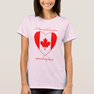 Camiseta del amor de la bandera de Canadá