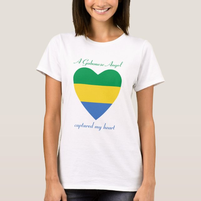 Camiseta del amor de la bandera de Gabón (Anverso)