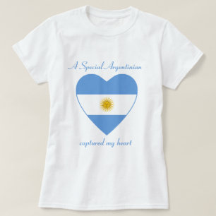 Camiseta del amor de la bandera de la Argentina