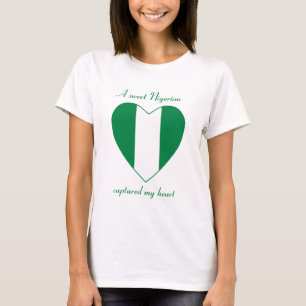 Camiseta del amor de la bandera de Nigeria