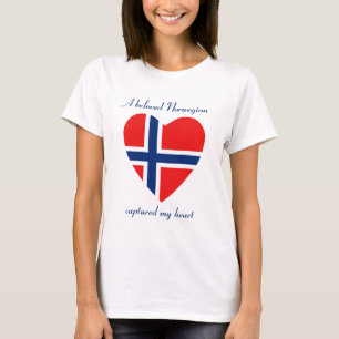 Camiseta del amor de la bandera de Noruega