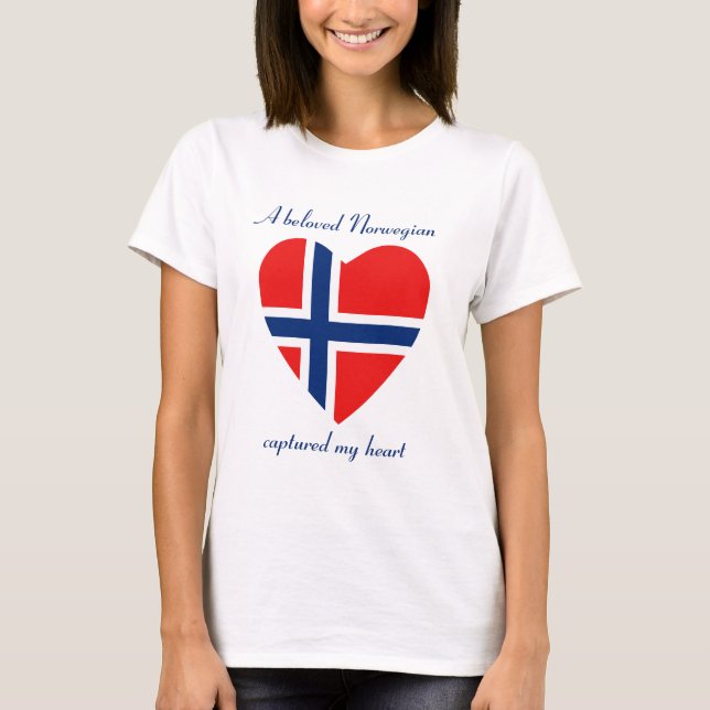 Camiseta del amor de la bandera de Noruega (Anverso)