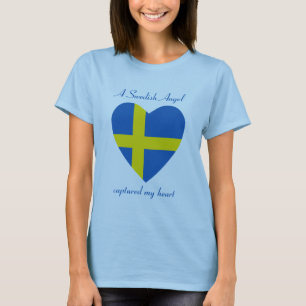 Camiseta del amor de la bandera de Suecia
