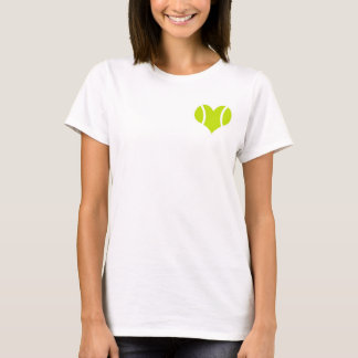 Camiseta del amor de la pelota de tenis