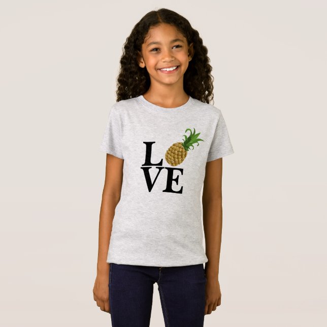 Camiseta del amor de la piña del chica (Anverso completo)