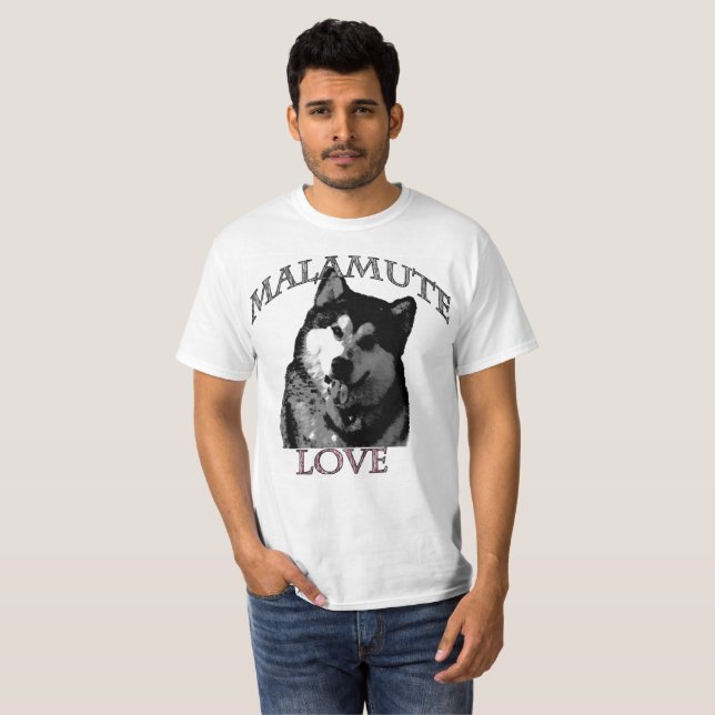 Camiseta del amor del Malamute (Anverso completo)