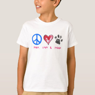 camiseta del amor y del rescate de la paz