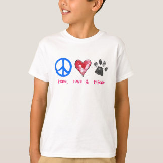 camiseta del amor y del rescate de la paz