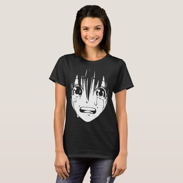 Camiseta del animado: Chica gritador (negro y (Anverso completo)