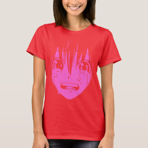 Camiseta del animado: Chica gritador (rojo y rosa)