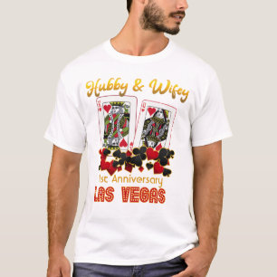 Camiseta del aniversario del Boda Hubby Wifey en L
