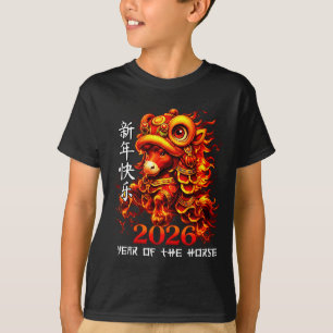 Camiseta del Año Nuevo Chino Caballo de Fuego Año
