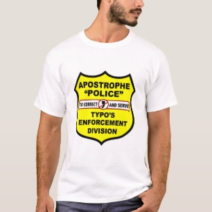 Camiseta del apóstrofe de la policía de la