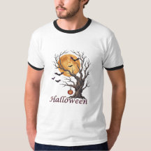 Camiseta del árbol de Halloween y Jack-o'-Linterna