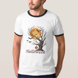 Camiseta del árbol de Halloween y Jack-o'-Linterna