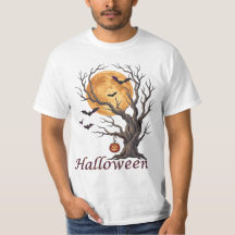 Camiseta del árbol de Halloween y Jack-o'-Linterna