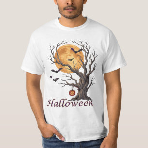 Camiseta del árbol de Halloween y Jack-o'-Linterna