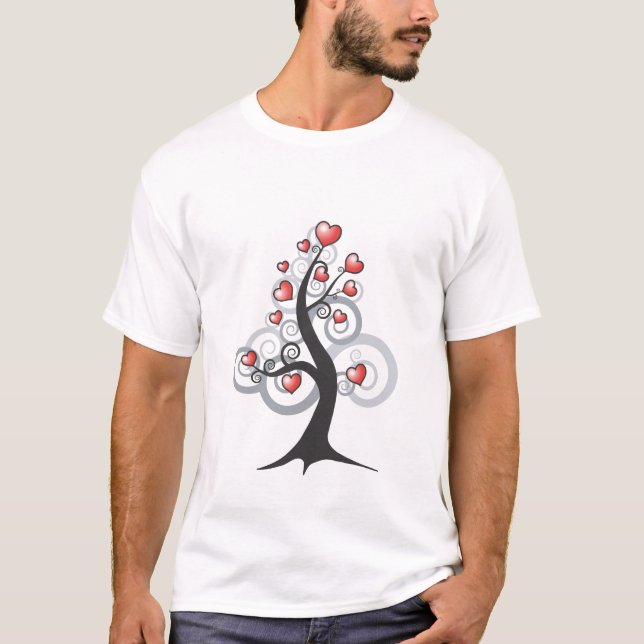Camiseta del árbol de la fantasía del corazón del (Anverso)