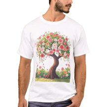Camiseta del árbol de las flores grandes