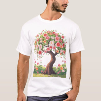 Camiseta del árbol de las flores grandes