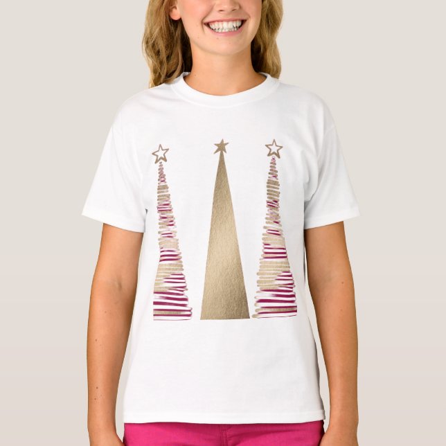 Camiseta del árbol de Navidad de oro (Anverso)