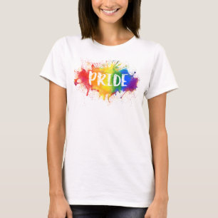 Camiseta del arco iris de la acuarela del chapoteo