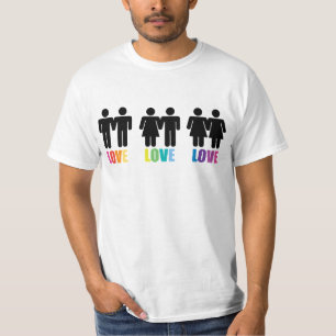 Camiseta del arco iris del amor del amor del amor