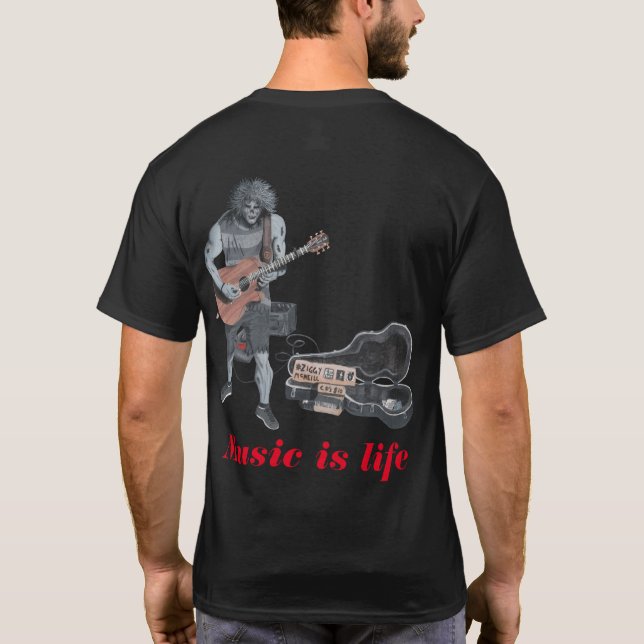 Camiseta del arte de la fantasía del músico de la (Reverso)