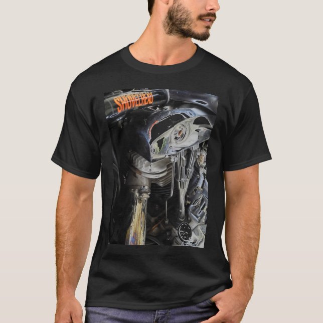 Camiseta del arte de la motocicleta de Shovelhead (Anverso)