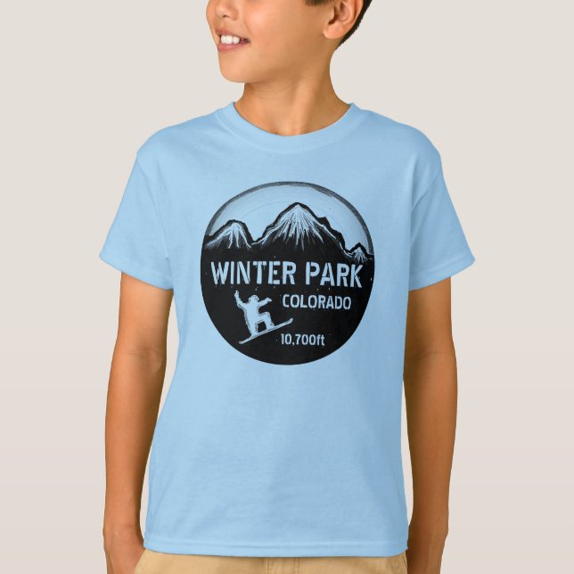 Camiseta del arte de la snowboard de los muchachos (Anverso)