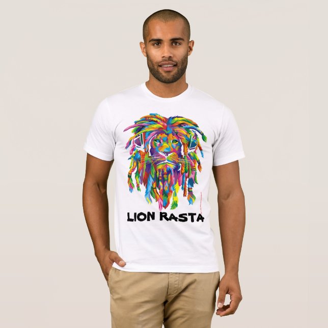 Camiseta del arte de Rasta Rastafarian Dreadlocks (Anverso completo)
