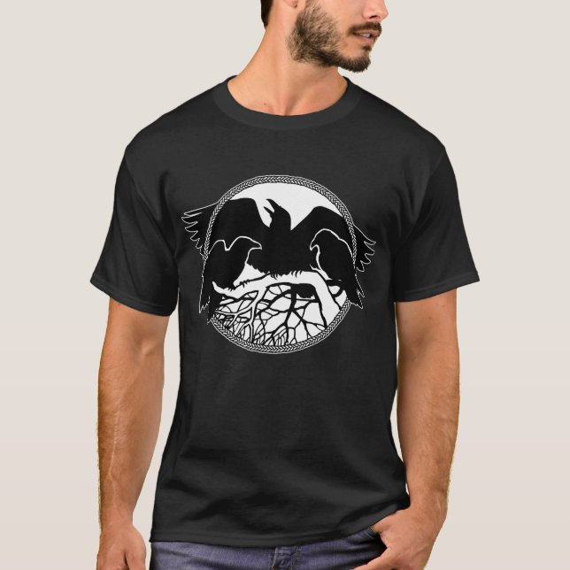 Camiseta del arte del pájaro del cuervo de Guay (Anverso)