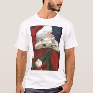 Camiseta del arte del perro del "galgo y de Santa"