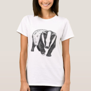 Camiseta del arte del tejón de las señoras
