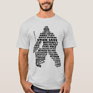 Camiseta del arte del texto del portero del hockey